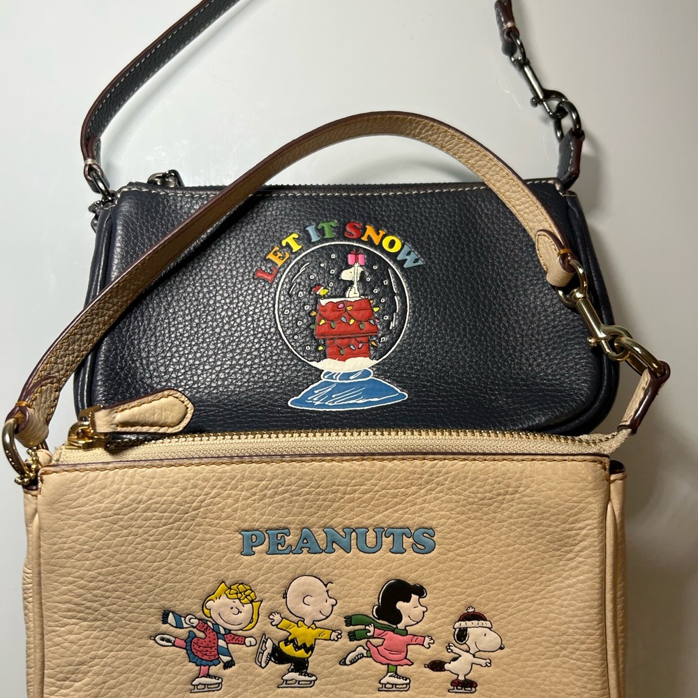 Coach Black & Tan Peanuts Crossbody Bag Set
